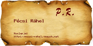 Pécsi Ráhel névjegykártya